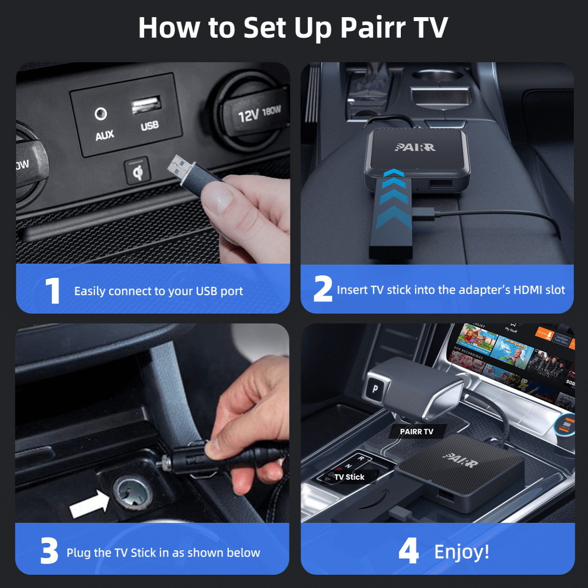 GetPairr TV-HDMI Multimedia Wireless CarPlay/Android Auto Adapter