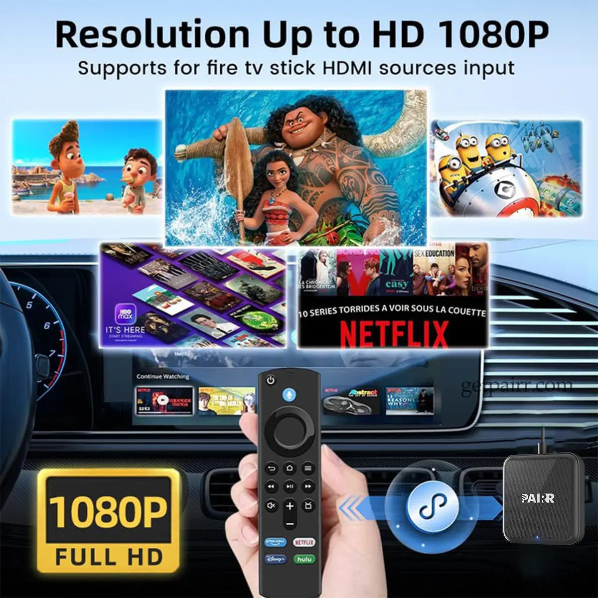 GetPairr TV-HDMI Multimedia Wireless CarPlay/Android Auto Adapter