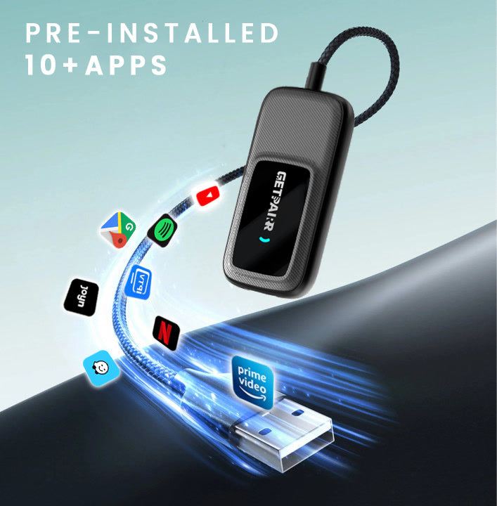 GetPairr Go · Všechno v jednom bezdrátový adaptér CarPlay a Android Auto s App Hubem
