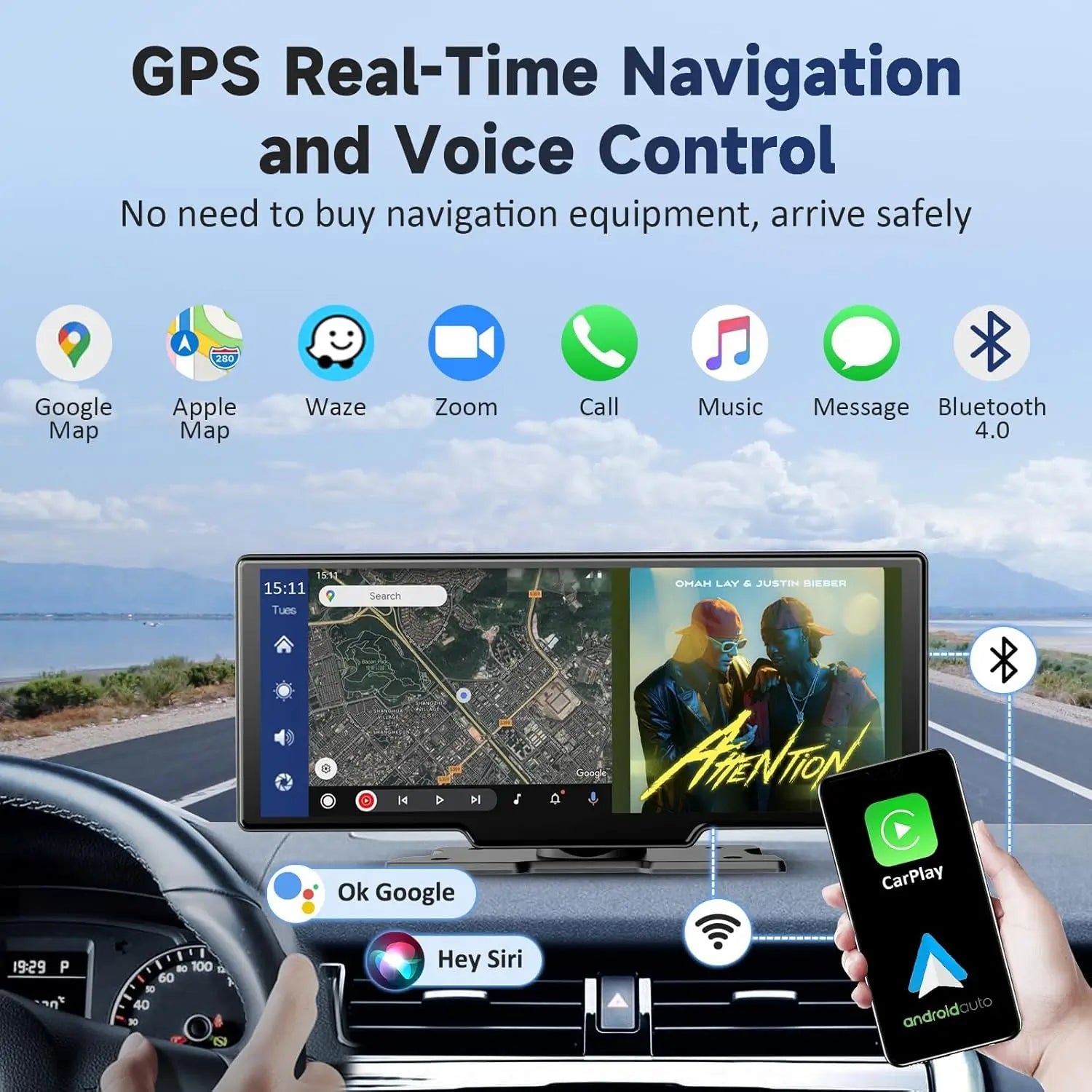 Getpairr Vista-11.4" Pantalla portátil para coche