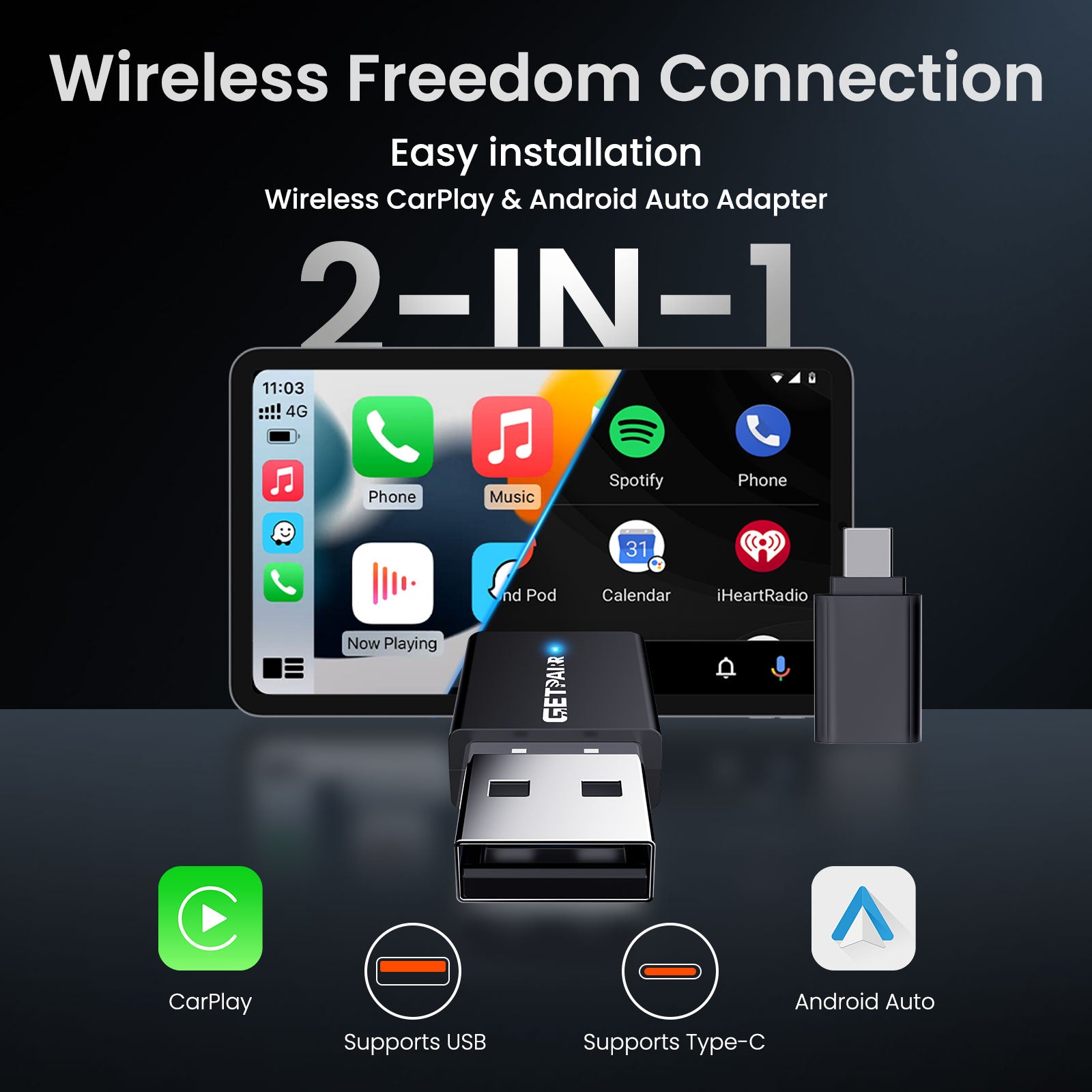 Adaptateur sans fil CarPlay Android Auto Magic Ultra Mini 3.0 GetPairr™ 2025