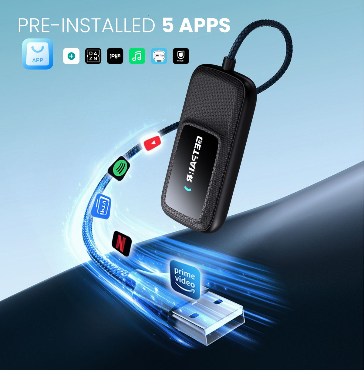 2025 NEU Aufgerüsteter Pairr Max Pro - Netflix / YouTube / IPTV / TikTok Wireless CarPlay / Android Auto Auto-Box