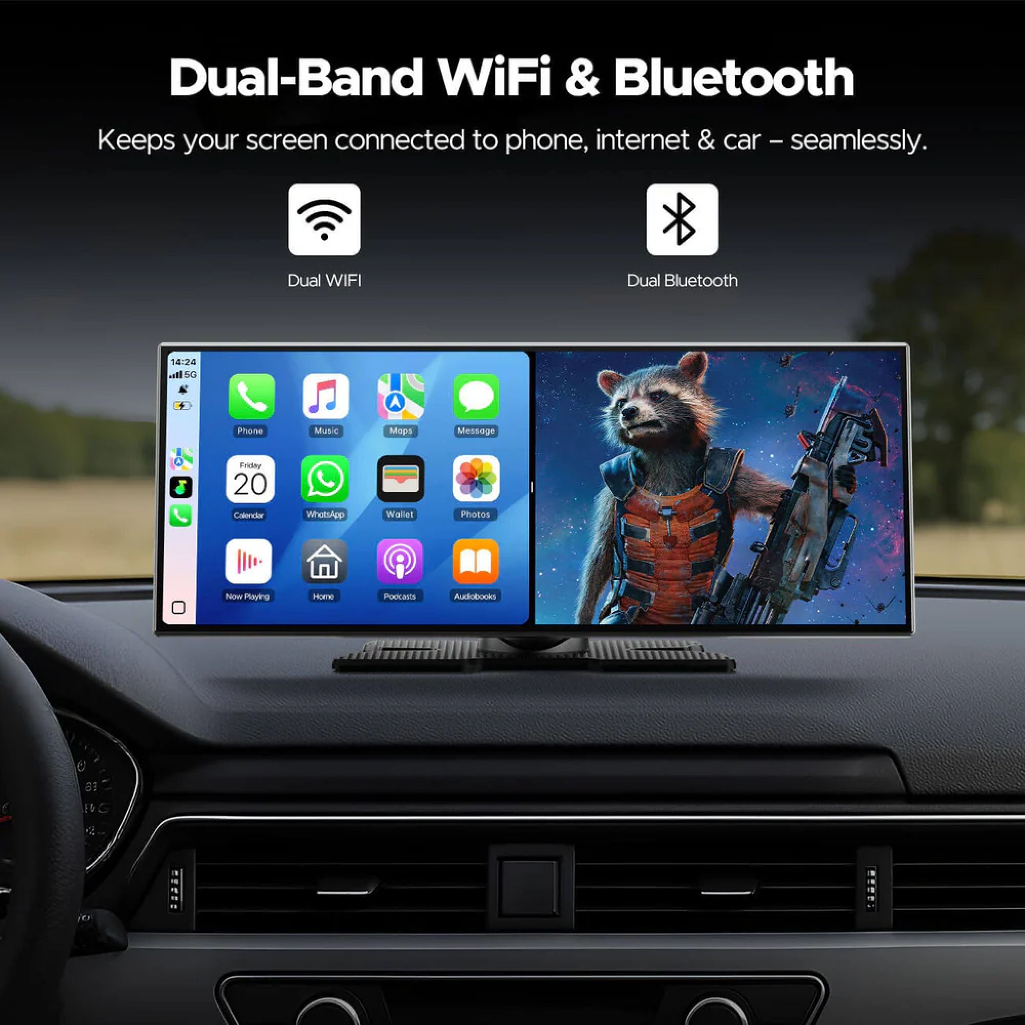 Getpairr Pantalla portátil para coche de 11.4"