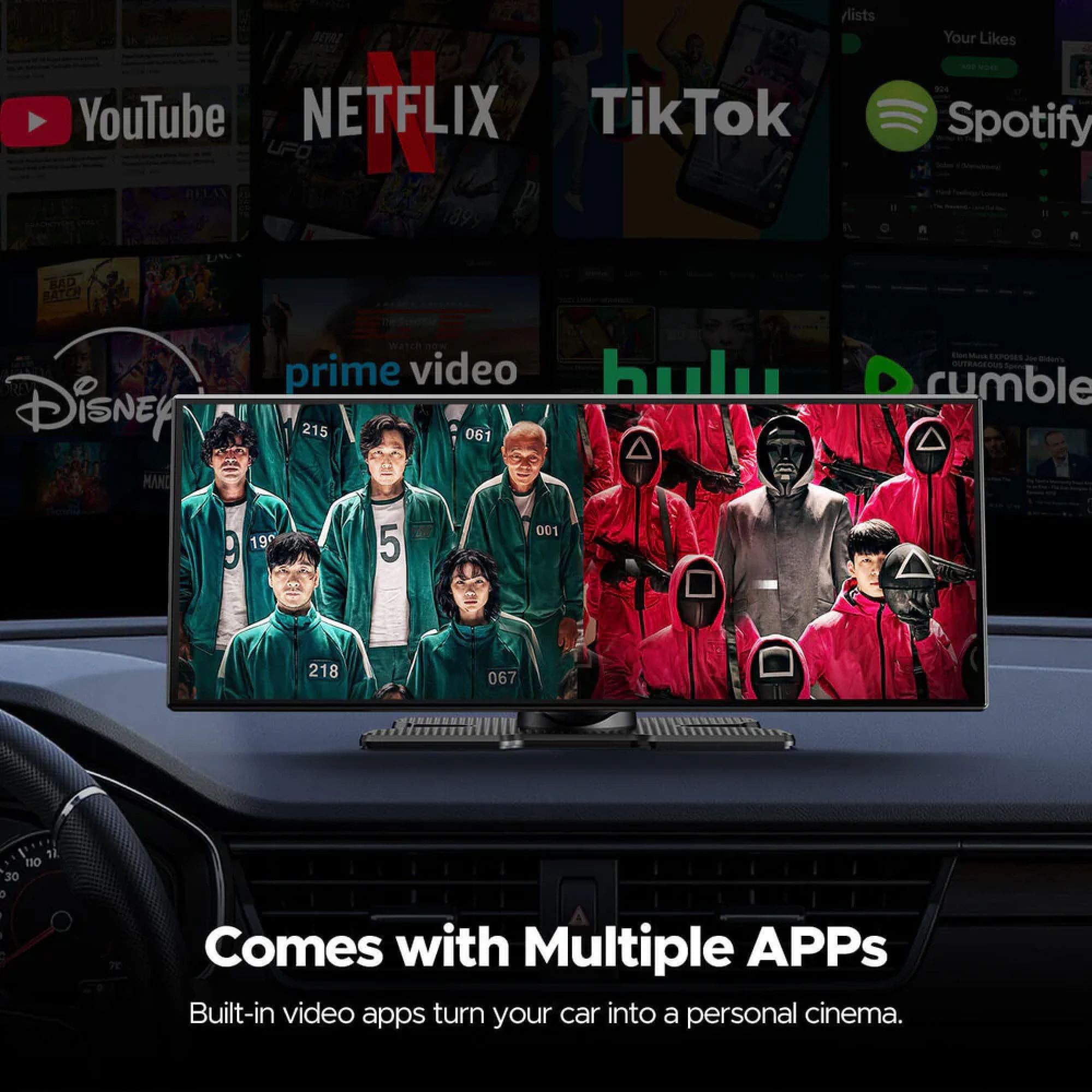 Getpairr Pantalla portátil para coche de 11.4"