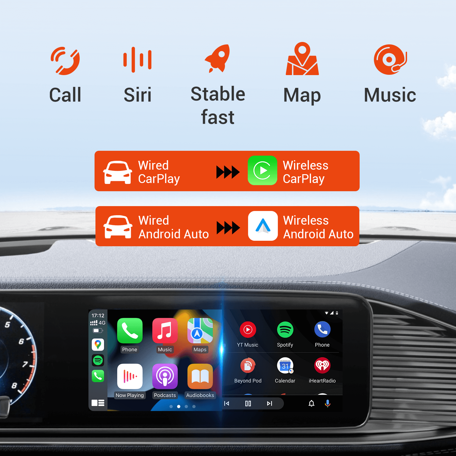 ⏳ ¡Oferta Flash de 6 Horas! ¡No te lo pierdas! 💥 Adaptador inalámbrico 2 en 1 Pairr Mini - CarPlay/Android Auto