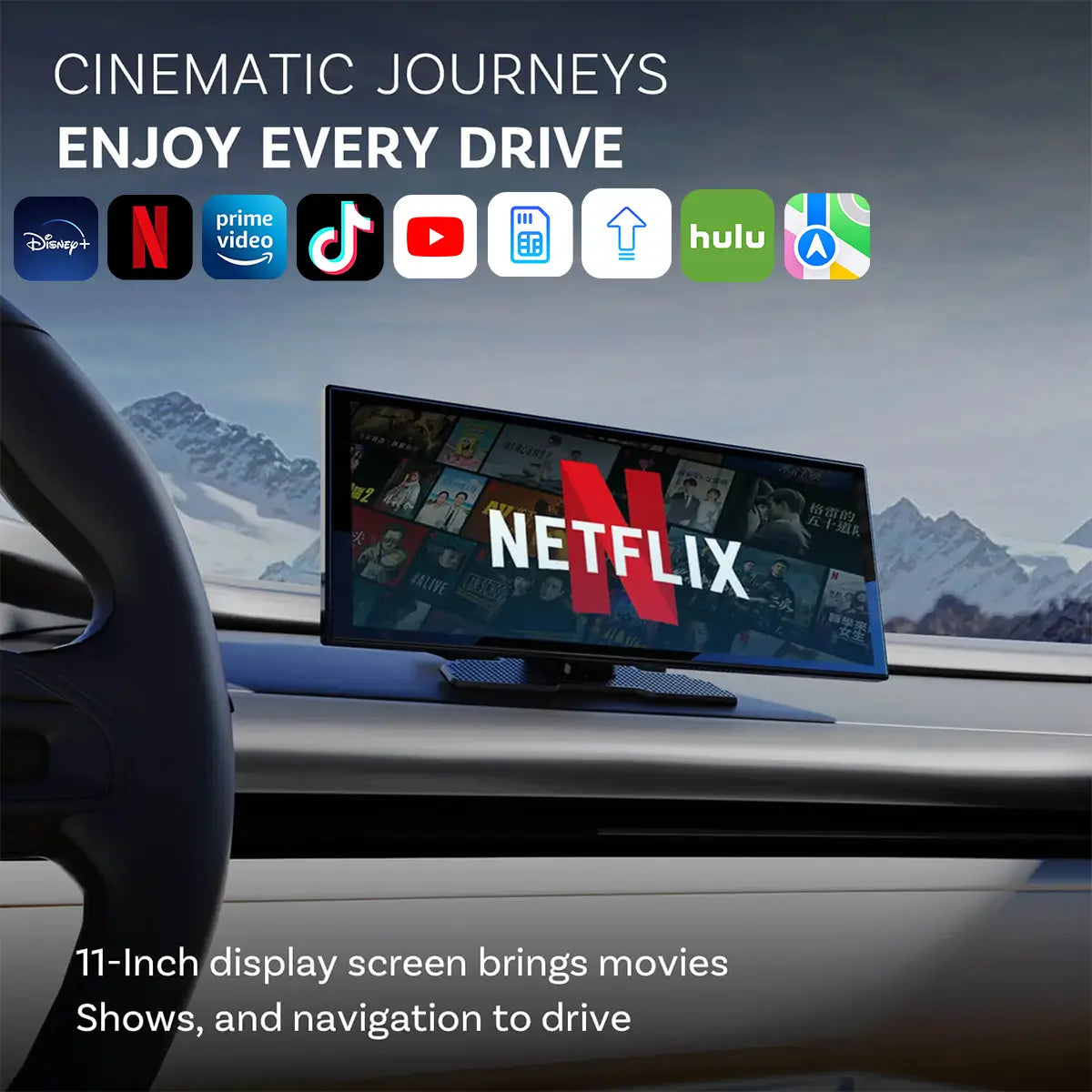 Getpairr Vista-11.4" Pantalla portátil para coche