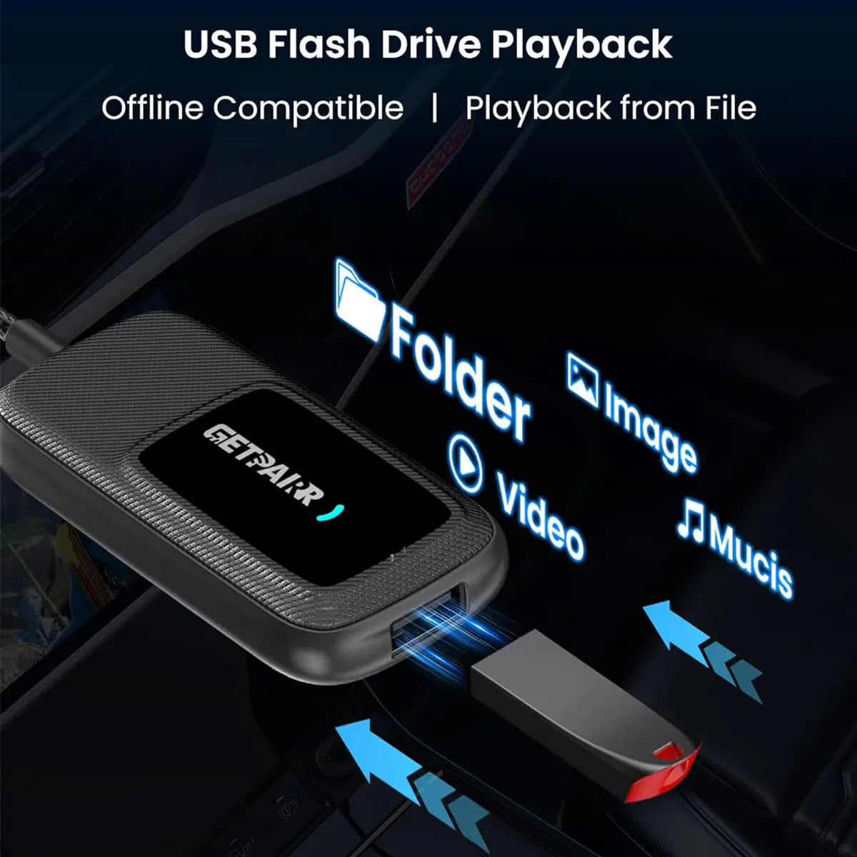 GetPairr Go · All-in-1 kabelloser CarPlay- & Android Auto-Adapter mit App-Hub