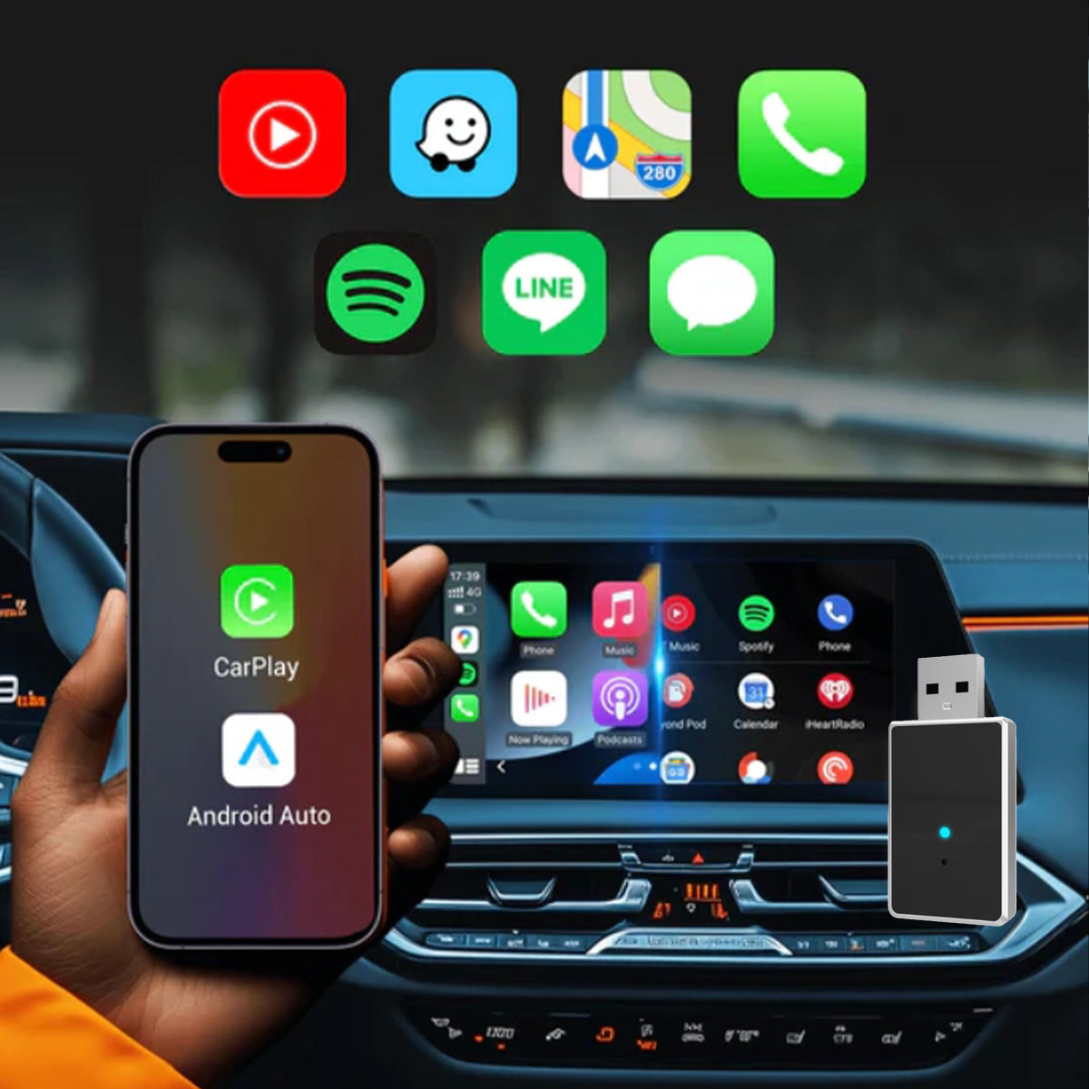 ⏳ 6-Uur Flash Deal! Mis het niet! 💥 Pairr Mini- CarPlay/Android Auto 2 in 1 draadloze adapter