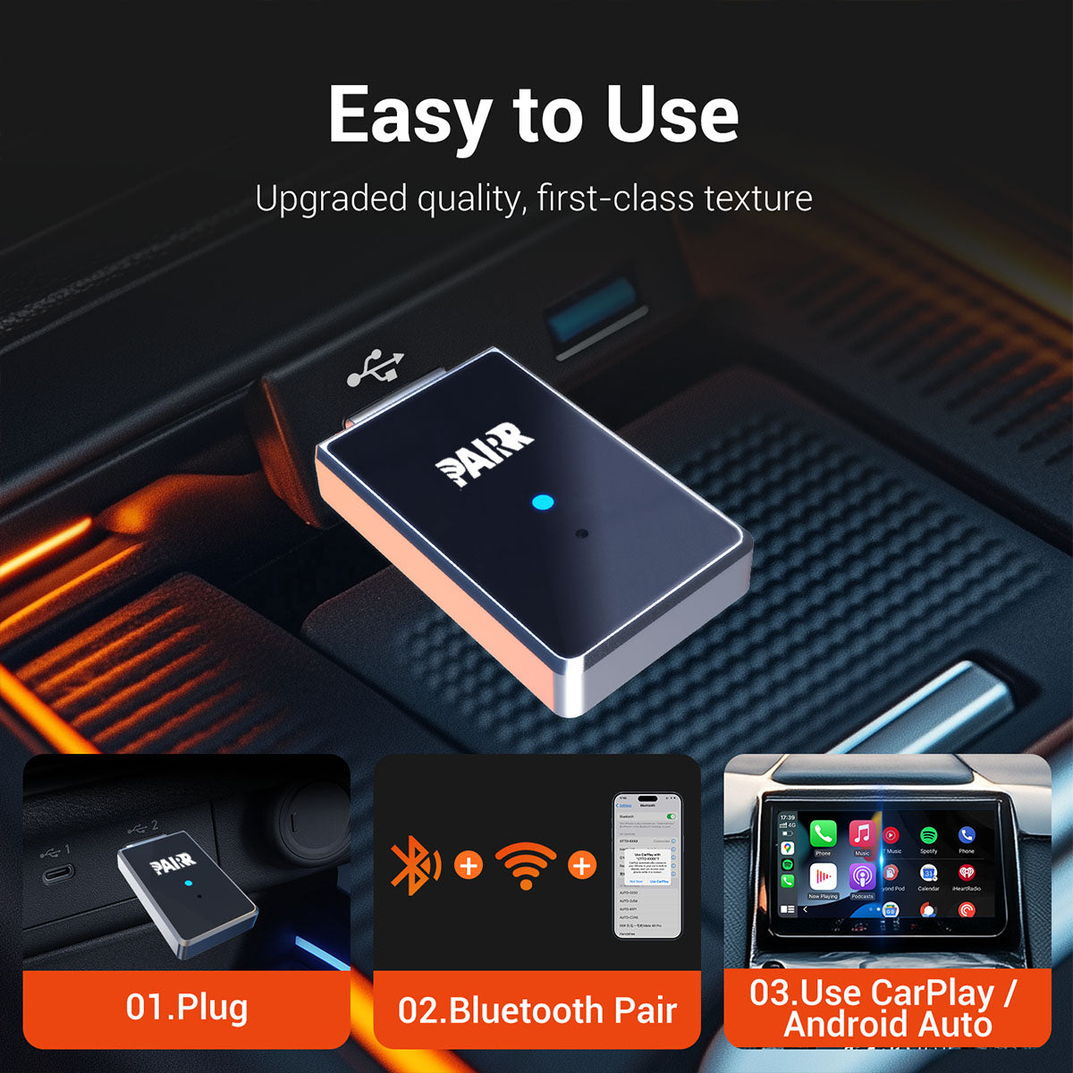 ⏳ Offerta lampo di 5 ore! Non perdere! 🔥 Adattatore wireless 2 in 1 Pairr Mini- CarPlay/Android Auto