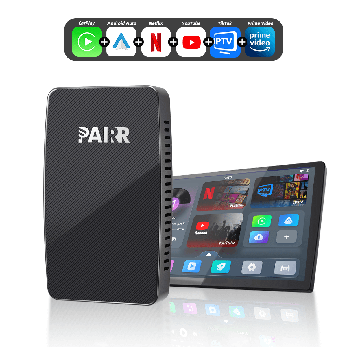 Pairr Max Pro-Netflix YouTube IPTV Wireless CarPlay/ Android Auto Car Box