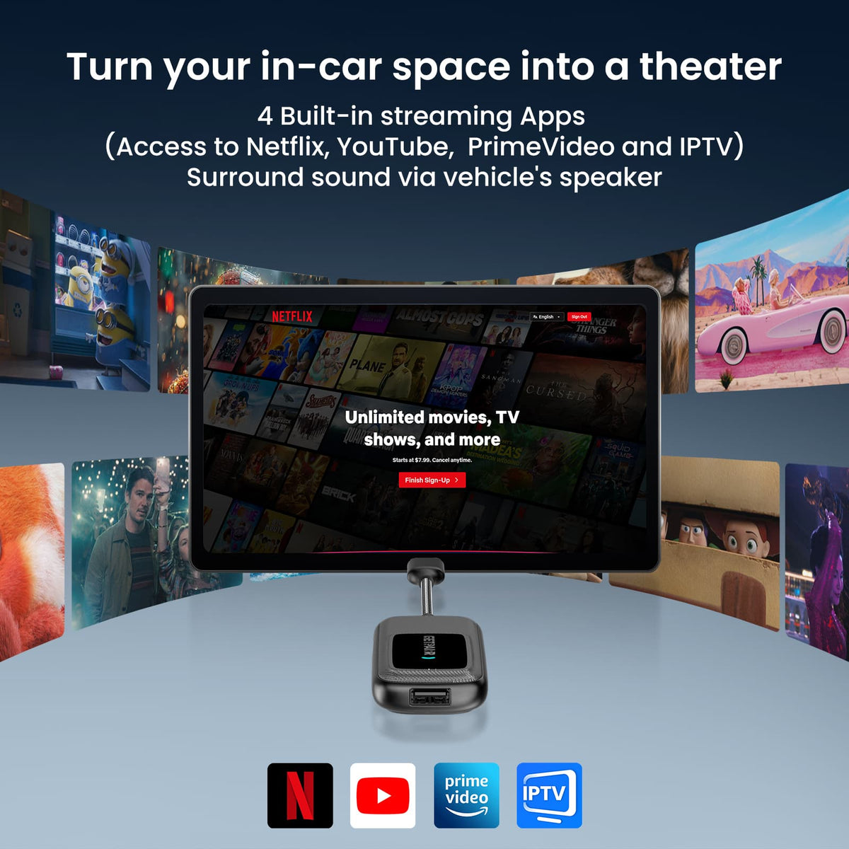 2025 NEU Aufgerüsteter Pairr Max Pro - Netflix / YouTube / IPTV / TikTok Wireless CarPlay / Android Auto Auto-Box