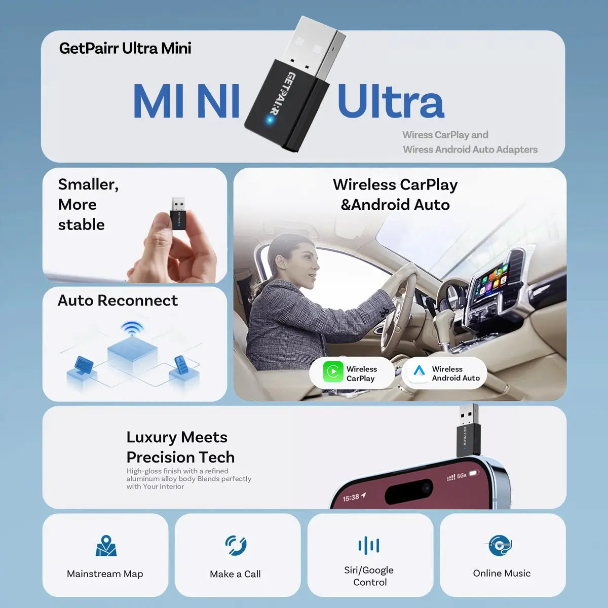 الترقية الجديدة · GetPairr™ ماجيك ألترا ميني 3.0 | محول كار بلاي اللاسلكي وأندرويد أوتو +🎁 شاحن 4 في 1 مجاني